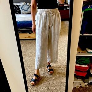 J.Crew wide-leg seaside linen pant, size small, flax color.